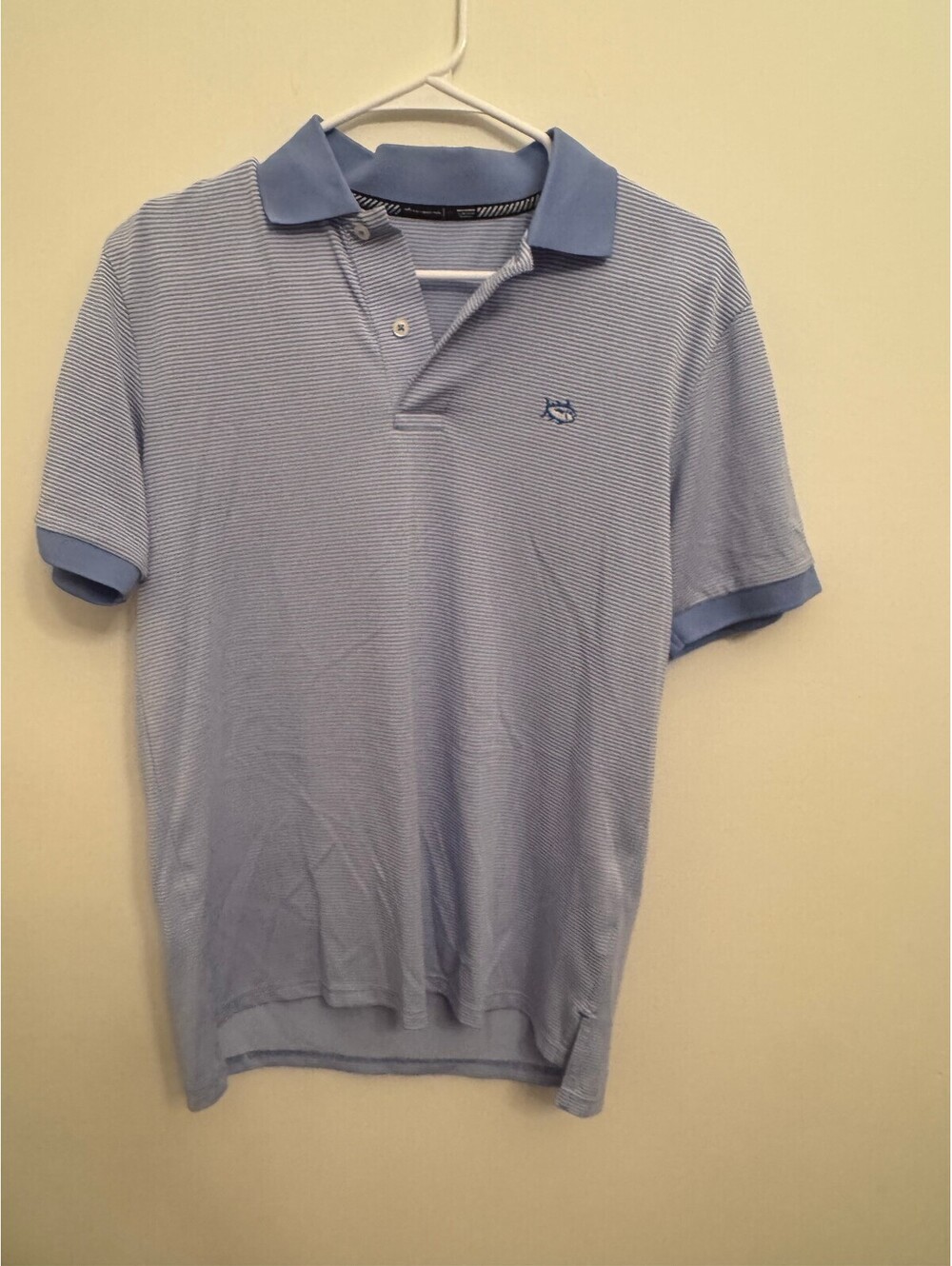 Southern Tide light blue striped polo shirt